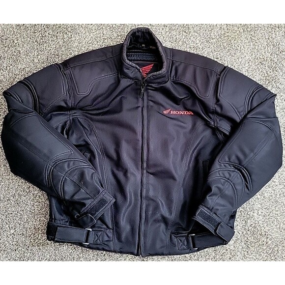 Honda Motorcycle Padded Jacket Men XL Rider Collection Intersport Black EUC - Picture 2 of 11